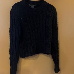 French Connection Black Cable Knit Sweater